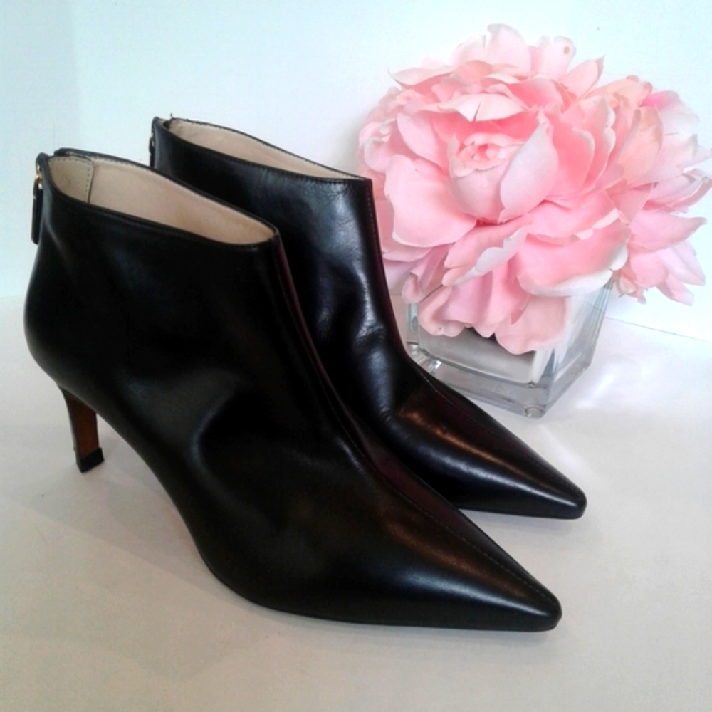Karen Millen black leather heeled  boots size 37